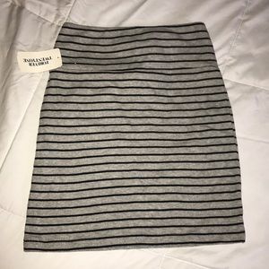 Black & Grey Striped Skirt